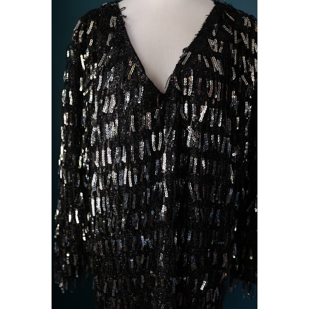 Zara Black Sequin Mini Dress - Picture 2 of 13